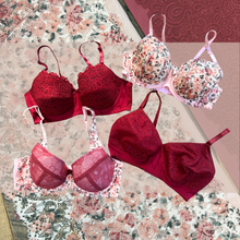 Load image into Gallery viewer, Fancy Merlot Stretch Lace Bra Kit