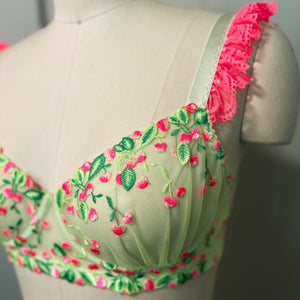 Cherry Lime Pop Lace Bra and Panty Bundle