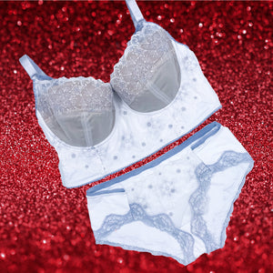 White Christmas Lace Bra Kit