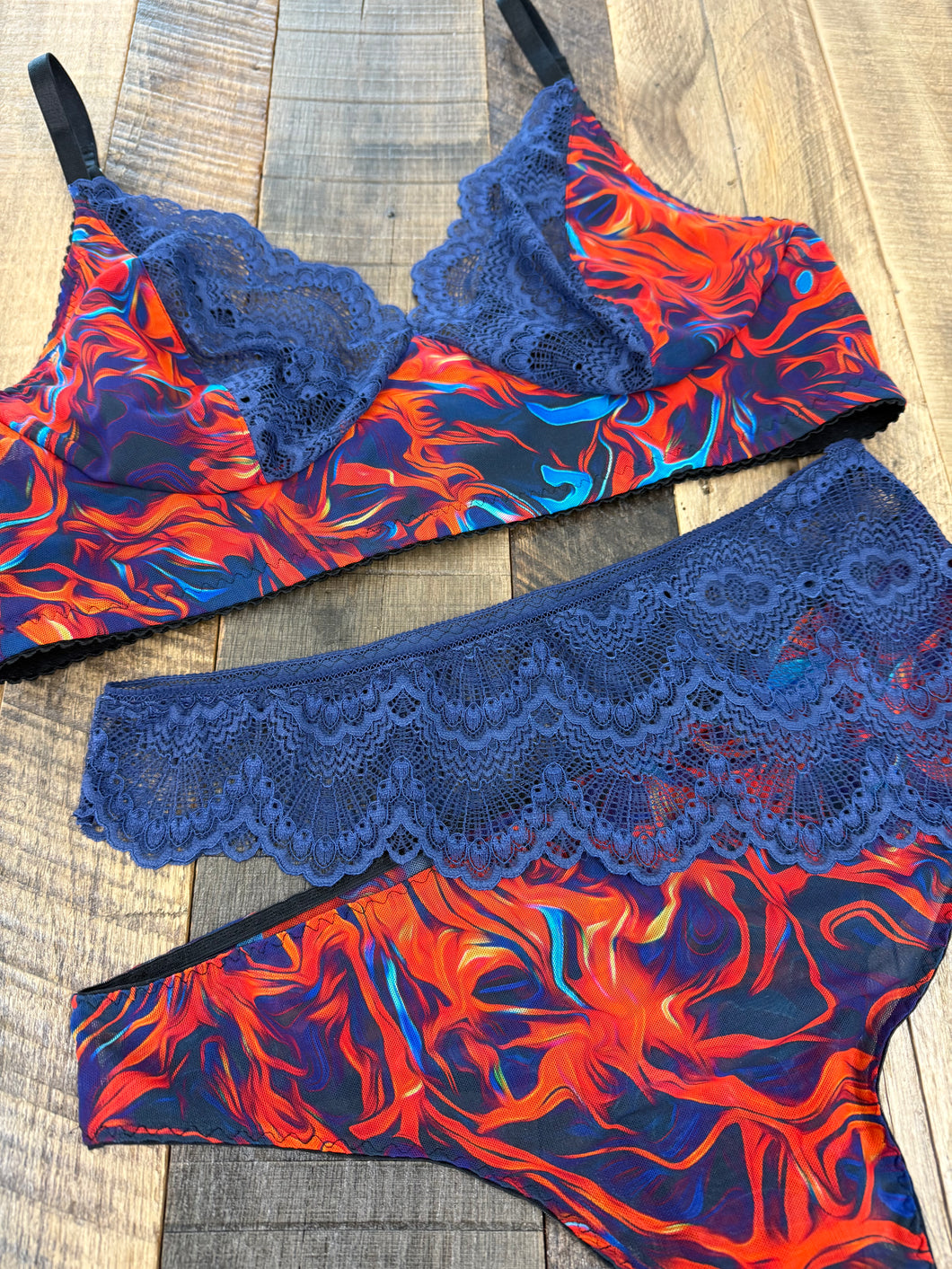 Blue Flame Stretch Mesh Bra Kit with Lace Option