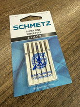 Load image into Gallery viewer, Schmetz Black Super Fine Needles &amp; Microtex Needles