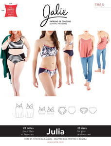 Jalie Julia Cami, Bralette and Panties Pattern 3886
