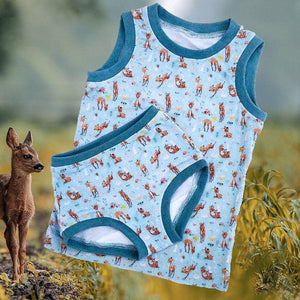 Frolicking Fawns Bamboo Jersey Print Yardage