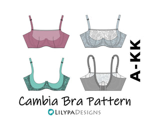 Cambia Underwired Bra Pattern - All Sizes – Bra Builders