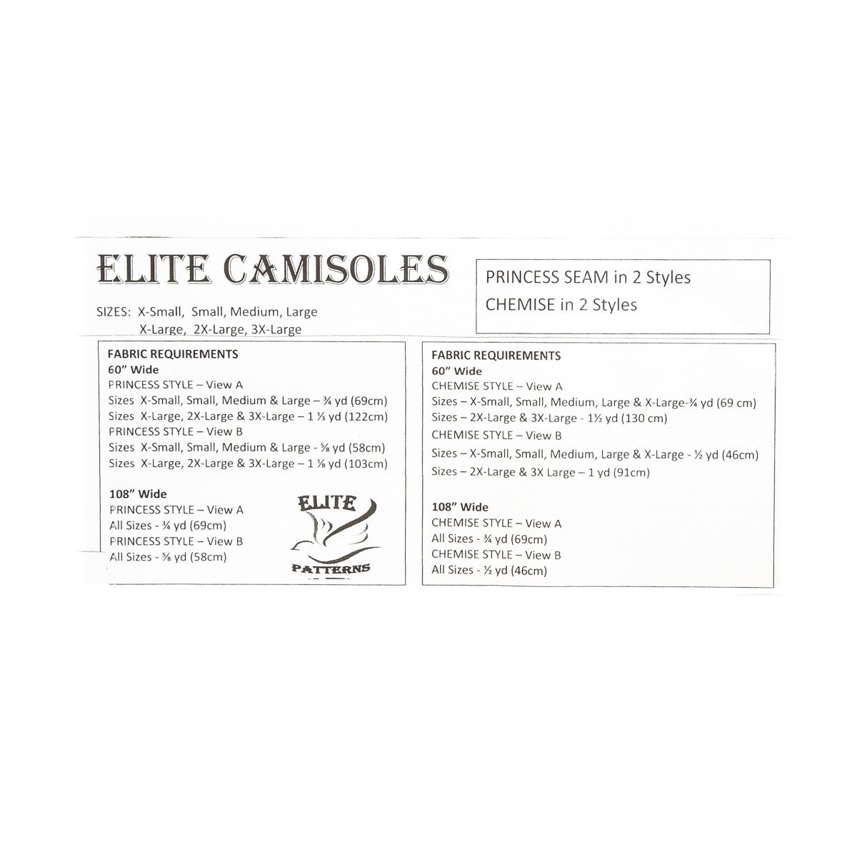 Elite Camisoles Pattern – Bra Builders