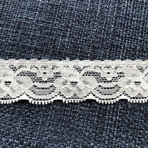 Stretch Lace #121 - 1" Natural White Dye to Match Lace