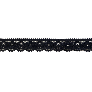 Stretch Lace #201, 1/2" Black