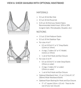 Sahaara Downloadable Bra Pattern