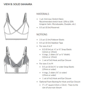 Sahaara Downloadable Bra Pattern