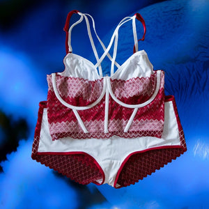 Front Closure Bralette - Candy red