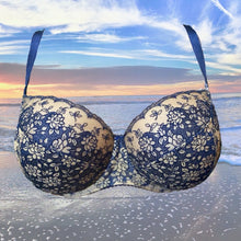 Load image into Gallery viewer, Dark Washed Denim Lace Bra Kit