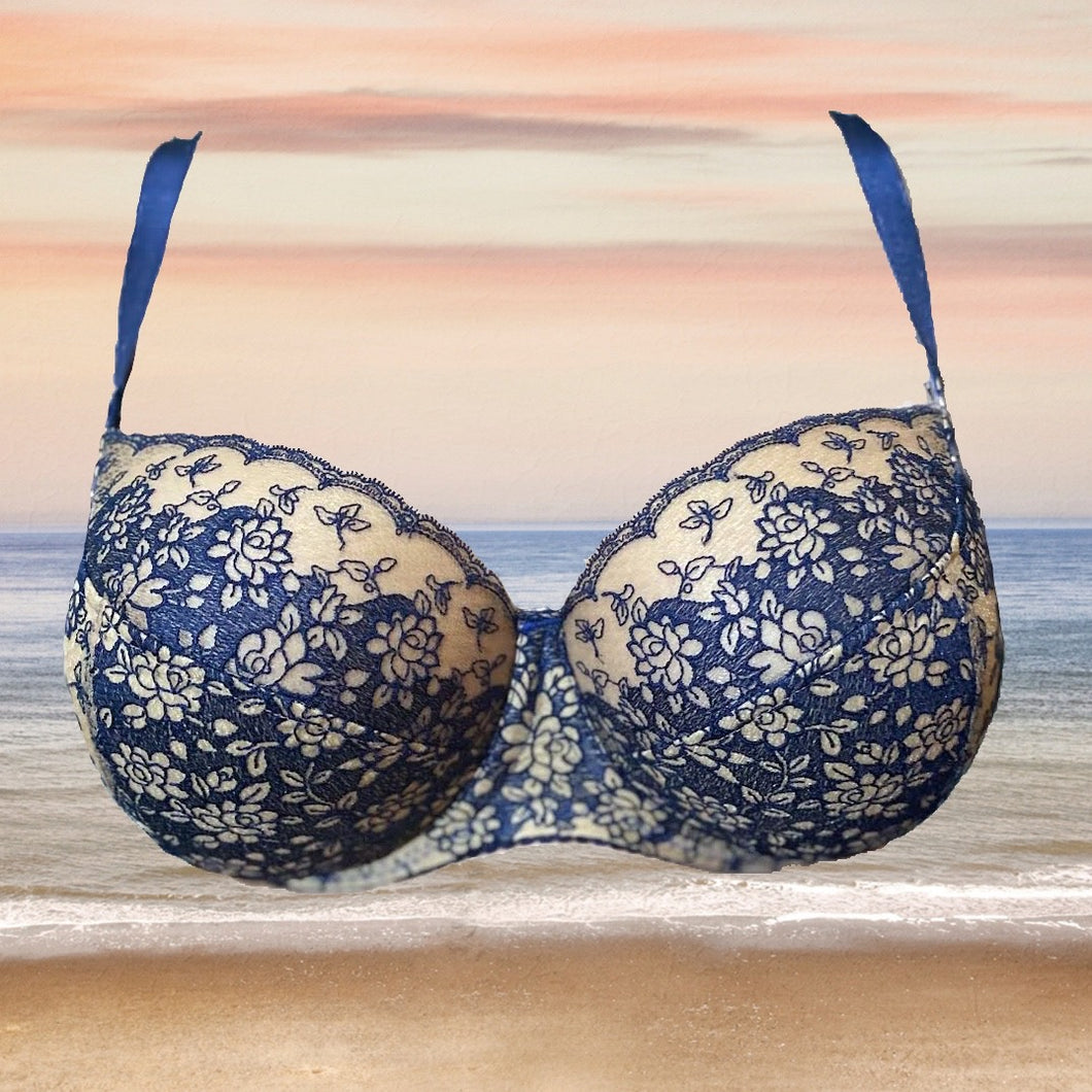 Dark Washed Denim Lace Bra Kit