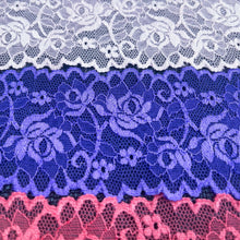 Load image into Gallery viewer, Stretch Lace #195- 2 3/8&quot; Dye to Match Lace - &quot;Rose Garden&quot;