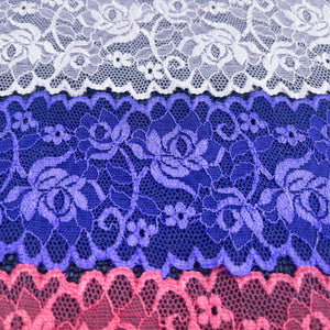 Stretch Lace #195- 2 3/8" Dye to Match Lace - "Rose Garden"